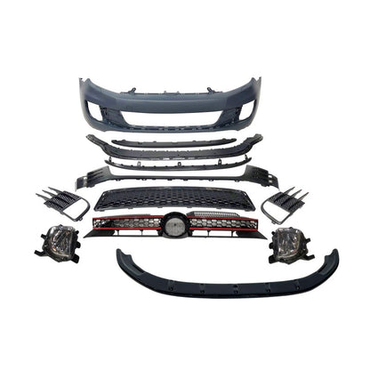 💫ART.4809 Paraurti + Splitter Anteriore per Volkswagen Golf 6 Look GTI💫