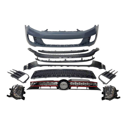 💫ART.4809 Paraurti + Splitter Anteriore per Volkswagen Golf 6 Look GTI💫