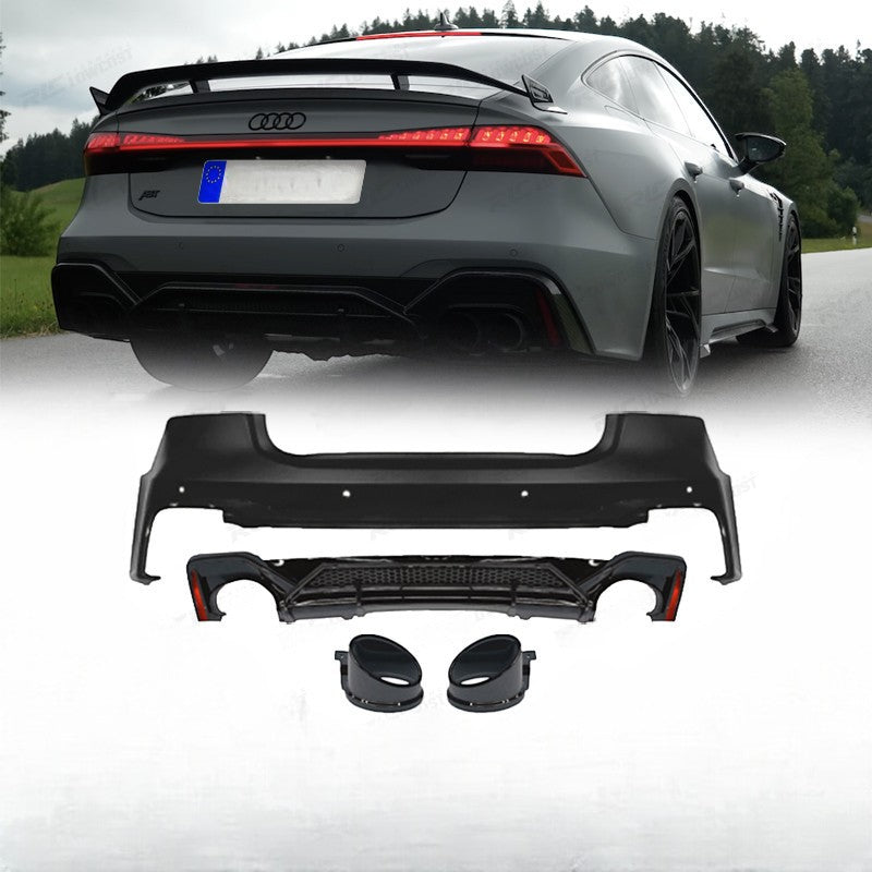 💕ART.6701 PARAURTI POSTERIORE ADATTO PER AUDI A7L 2019-2023 LOOK RS7 ABT💕