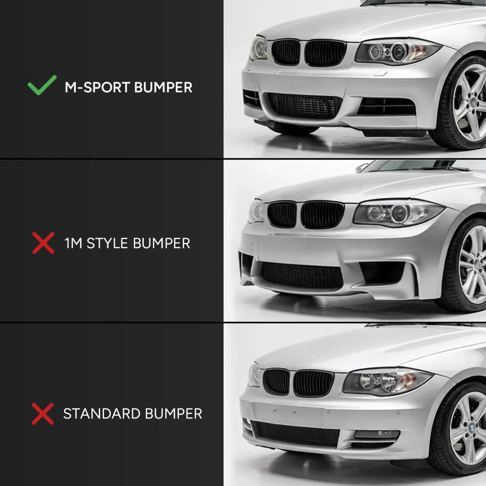 💕 Spoiler Lip Anteriore Adatto per BMW E82 E88 M-Sport Nero Lucido 💕