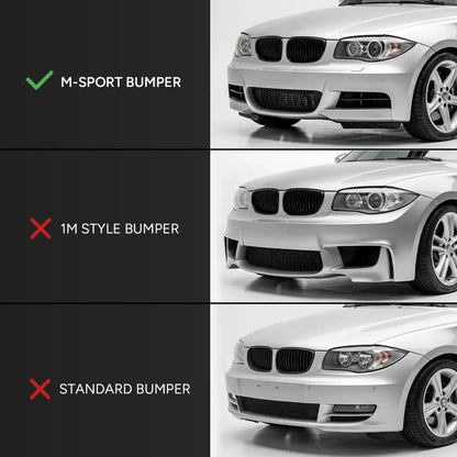 💕 Spoiler Lip Anteriore Adatto per BMW E82 E88 M-Sport Nero Lucido 💕