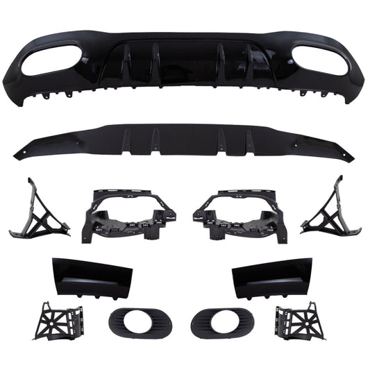 Performance S rear diffuser high-gloss black fits for Mercedes W177 Sedan AMG Line on A35