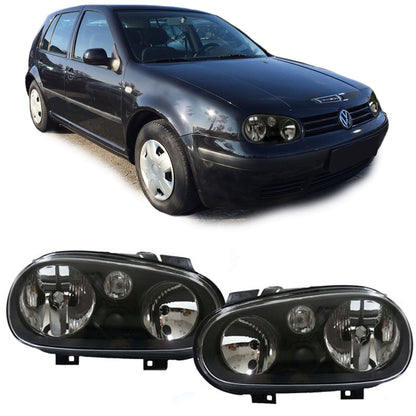 💫ART.6112 FARI ANTERIORI OCCHI D'ANGELO NERI per VW GOLF 4 97-03💫