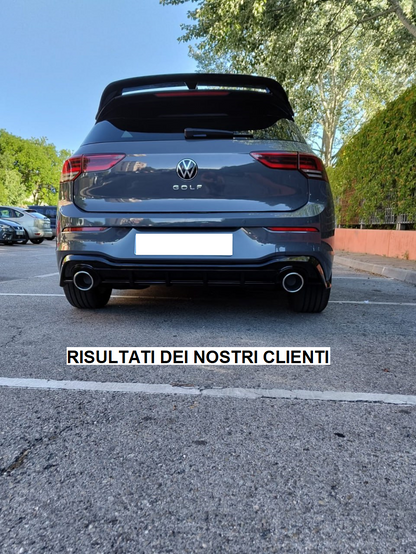 🔝DIFFUSORE POSTERIORE VW GOLF 8 VIII 2019+ SOTTO PARAURTI TERMINALI GTI ABS 1+1