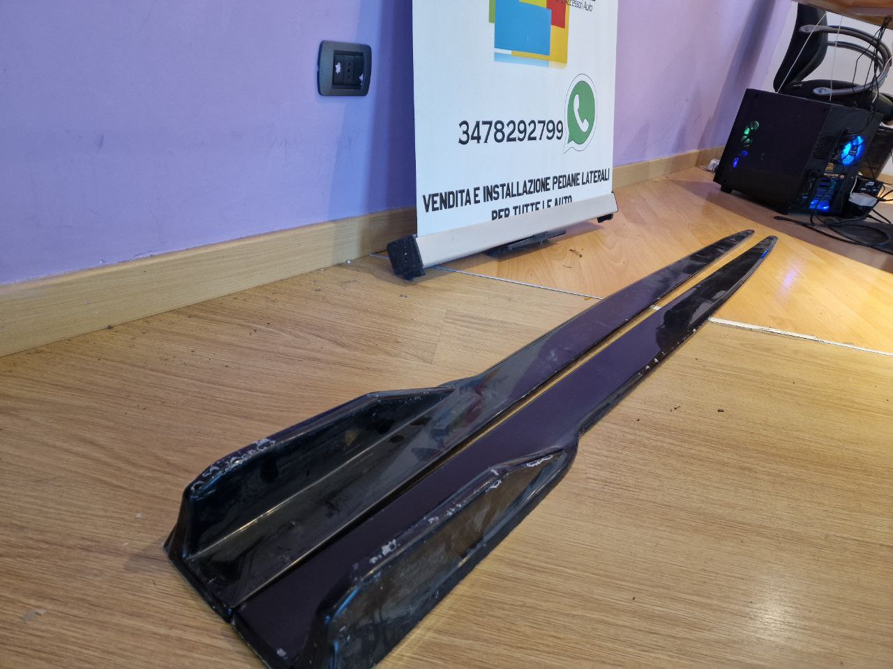 FLAPS SOTTO MINIGONNE LATERALI MERCEDES CLASSE A W176 2012-2018 ABS NERO TUNING