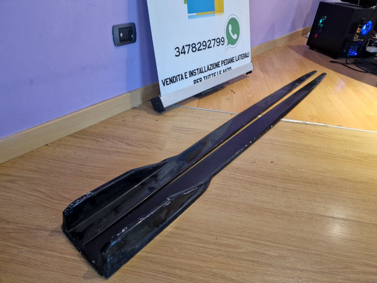 FLAPS SOTTO MINIGONNE LATERALI MERCEDES CLASSE A W176 2012-2018 ABS NERO TUNING