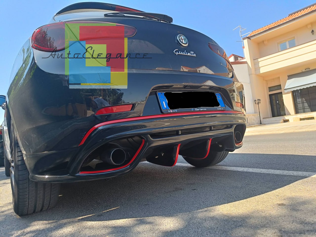 ART. 0405 DIFFUSORE ALFA  ROMEO GIULIETTA LOOK QUADRIFOGLIO NERO LUCIDO