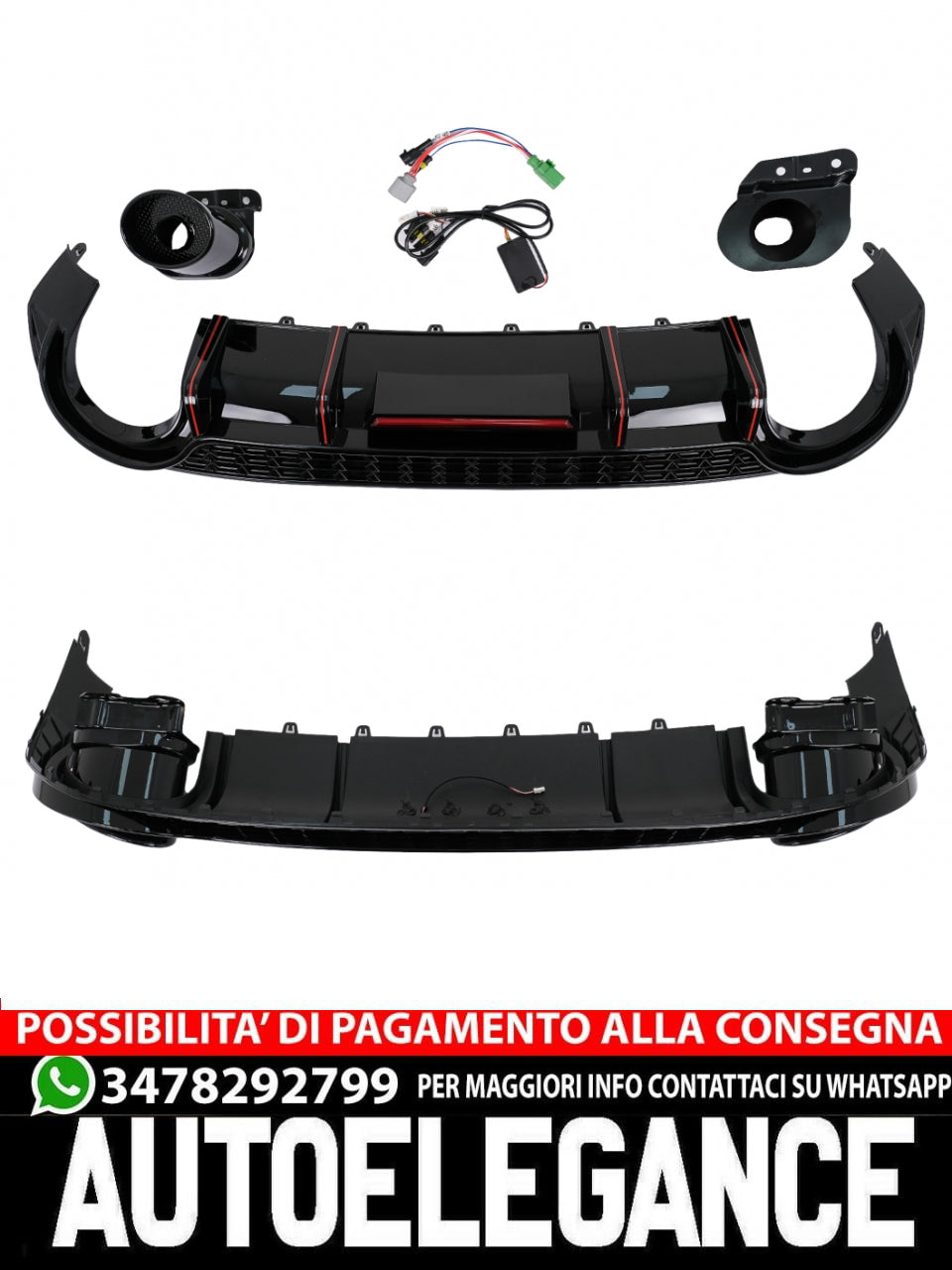 Rear Bumper Mantovana Diffuser Suitable for Audi A3 8Y Sedan S-Line S3 (2020-)