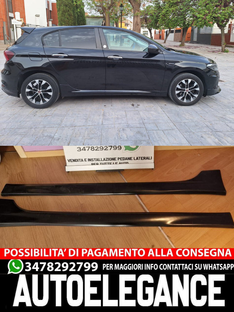 FIAT TIPO 2015-2020 SPORTS SIDE SKIRTS UNDER DOOR ABS 0800
