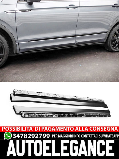 Sotto minigonne nero lucido adatto per VW Tiguan Mk2 2016+