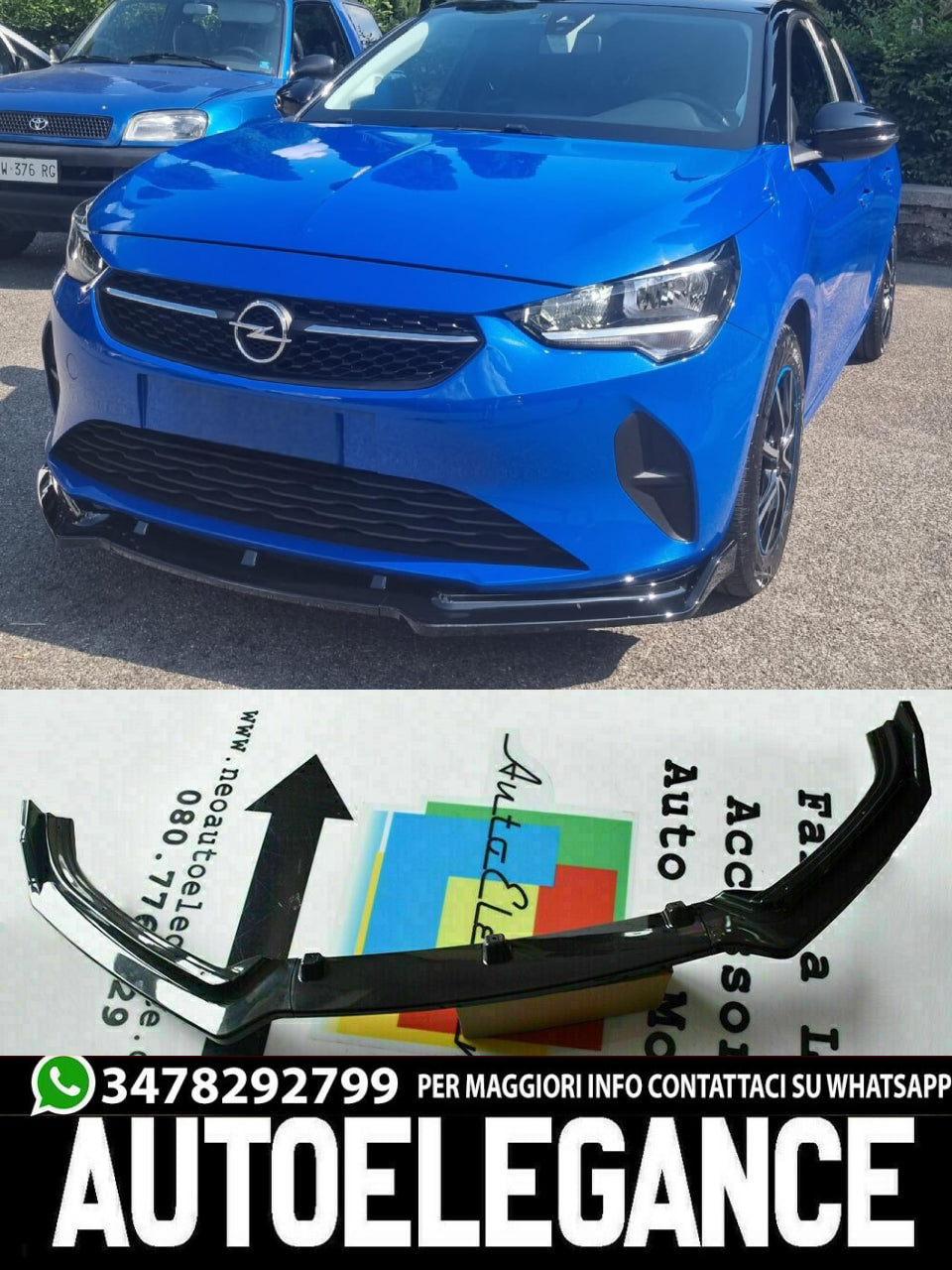 FRONT SPLITTER SUITABLE FOR OPEL CORSA F ABS SPORTY LOOK