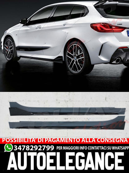 MINIGONNE LATERALI TIPO M PACK NERO LUCIDO ADATTO PER BMW SERIE 1 F40 2019-2022