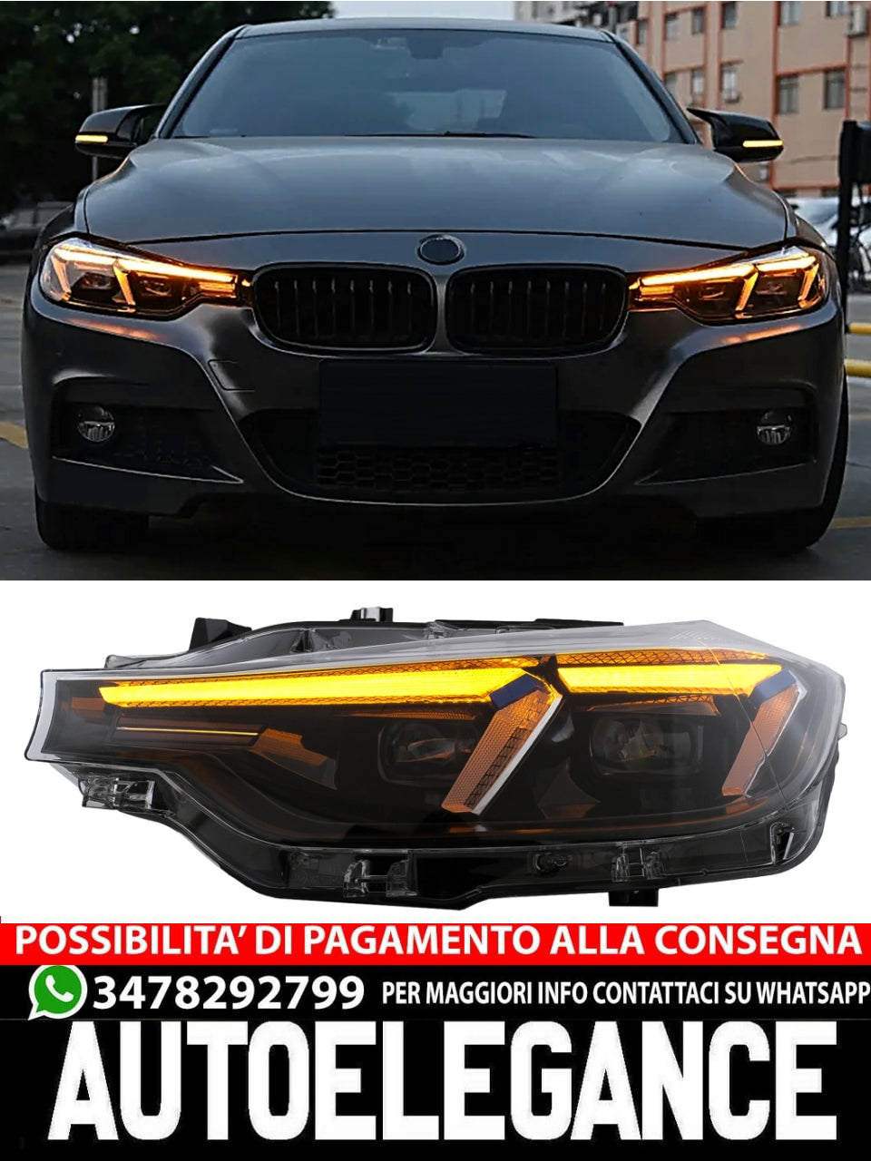 Fari a LED adatti per BMW Serie 3 F30 F31 Berlina Touring 2011-2019 G20 2024