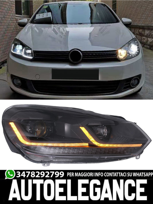 FARI ANTERIORI ADATTI PER GOLF 6 2008-2013 LOOK 7.5 LED DINAMICI