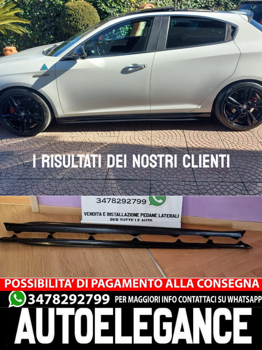 GLOSSY BLACK ABS SIDE SKIRTS SUITABLE FOR ALFA ROMEO GIULIETTA 2010-2020 VELOCE