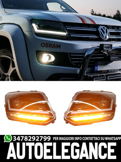 Fari Osram Full LED adatti per VW Amarok dal 2010- Indicatori di direzione sequenziali dinamici neri
