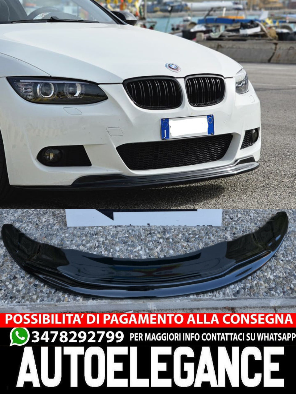 SOTTO PARAURTI ADATTO A BMW SERIE 3 E92 E93 M SPOILER ANTERIORE SPLITTER ABS