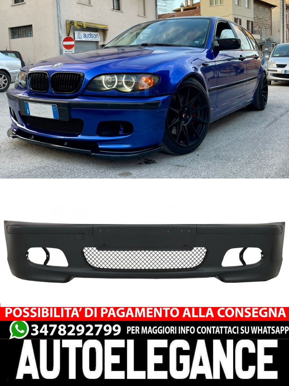 FRONT BUMPER SUITABLE FOR BMW 3 SERIES E46 SEDAN 1997-2006 SPORTY LOOK