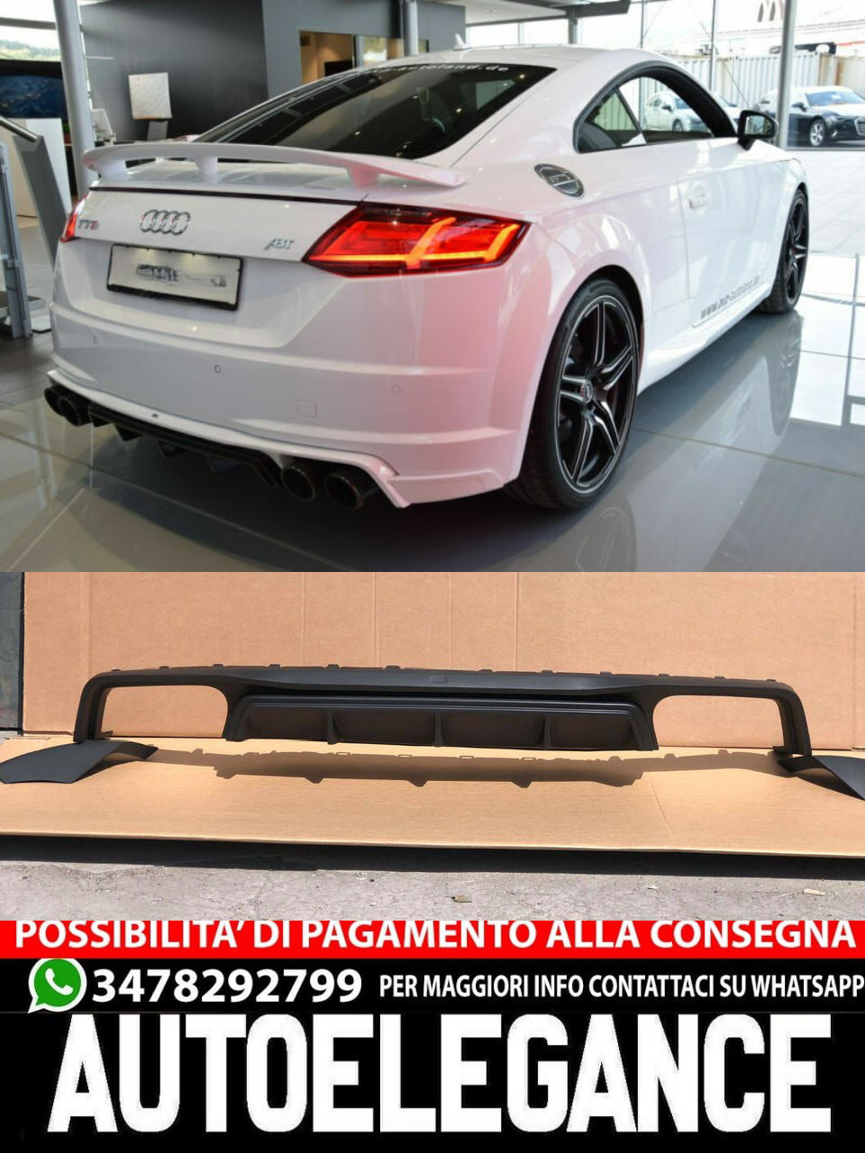 DIFFUSER SUITABLE FOR TT FV 8S 2015-2018 SLINE LOOK ABT RAW