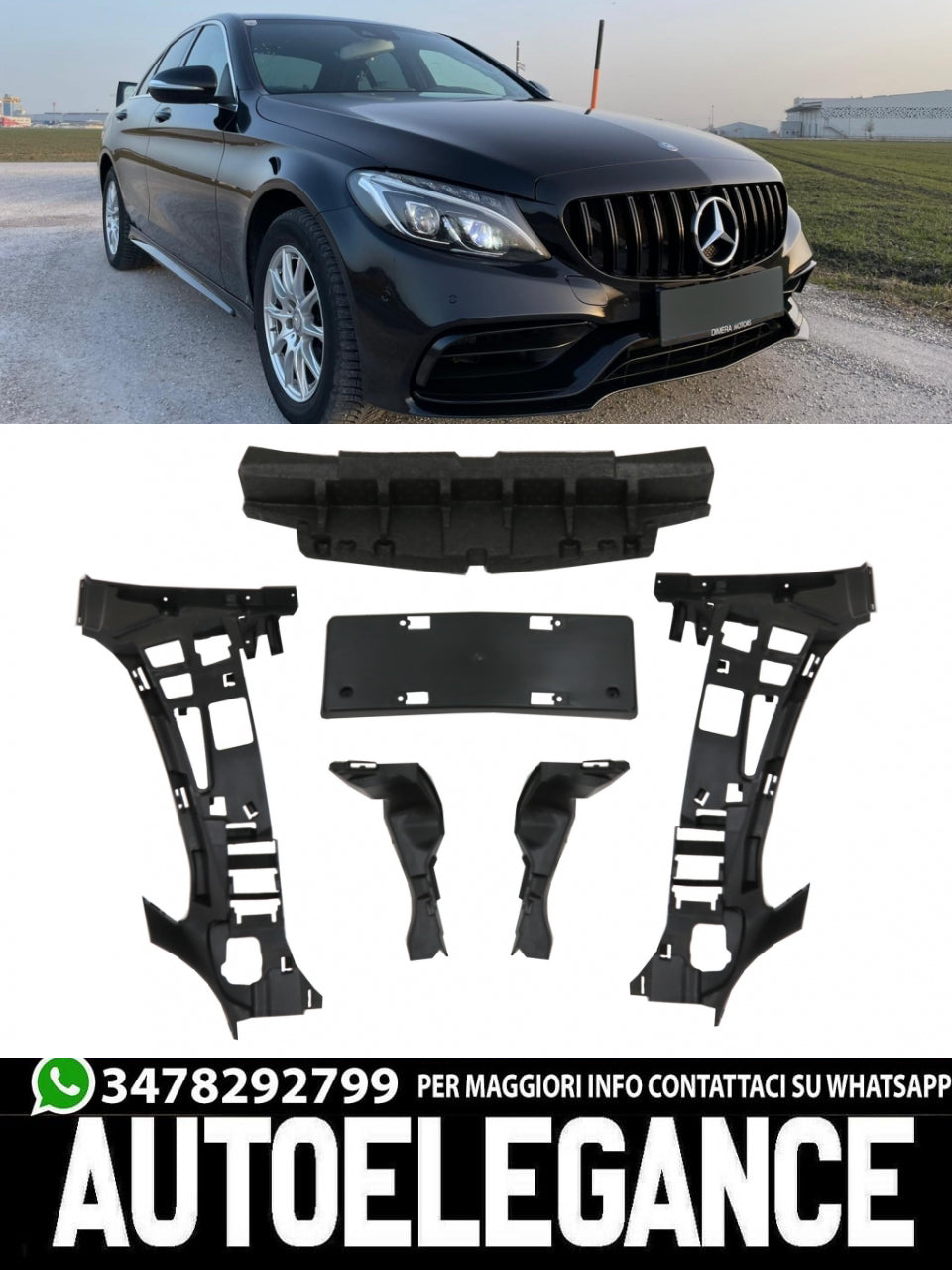 Front Bumper Suitable for Mercedes C-Class W205 S205 A205 C205 2014-2020