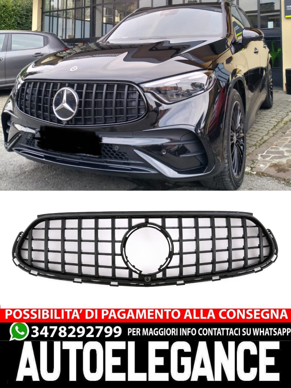 GRIGLIA RADIATORE ADATTA PER MERCEDES-BENZ GLC X254 AMG LOOK DESIGN SPORTIVO