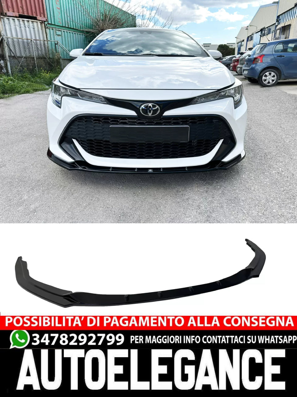Splitter anteriore adatto per Toyota Corolla Mk12 Hatchback/Touring Sports 2018-