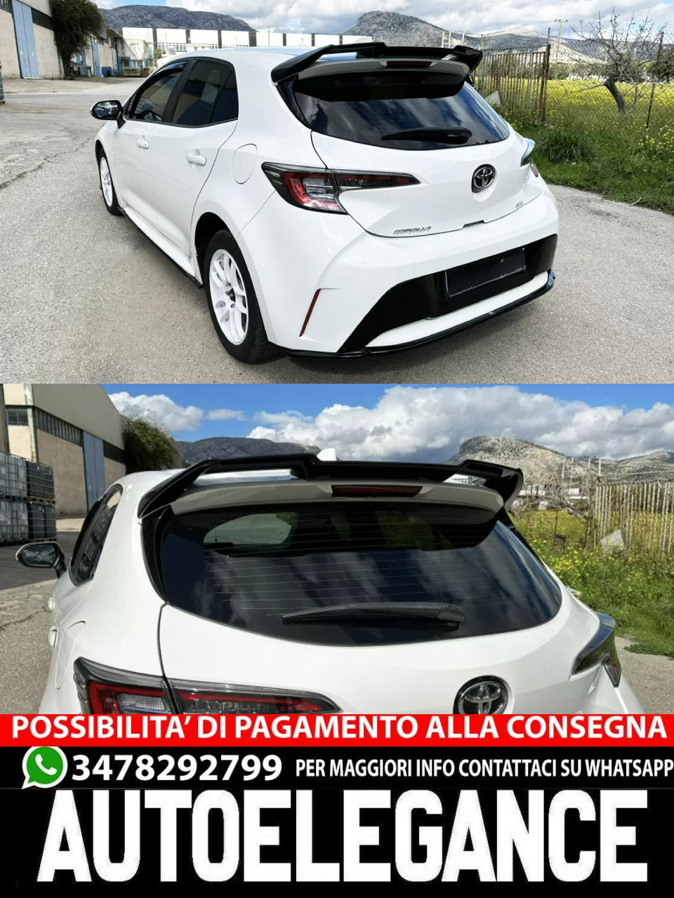 Spoiler sul tetto adatto per Toyota Corolla Mk12 Hatchback 2018-