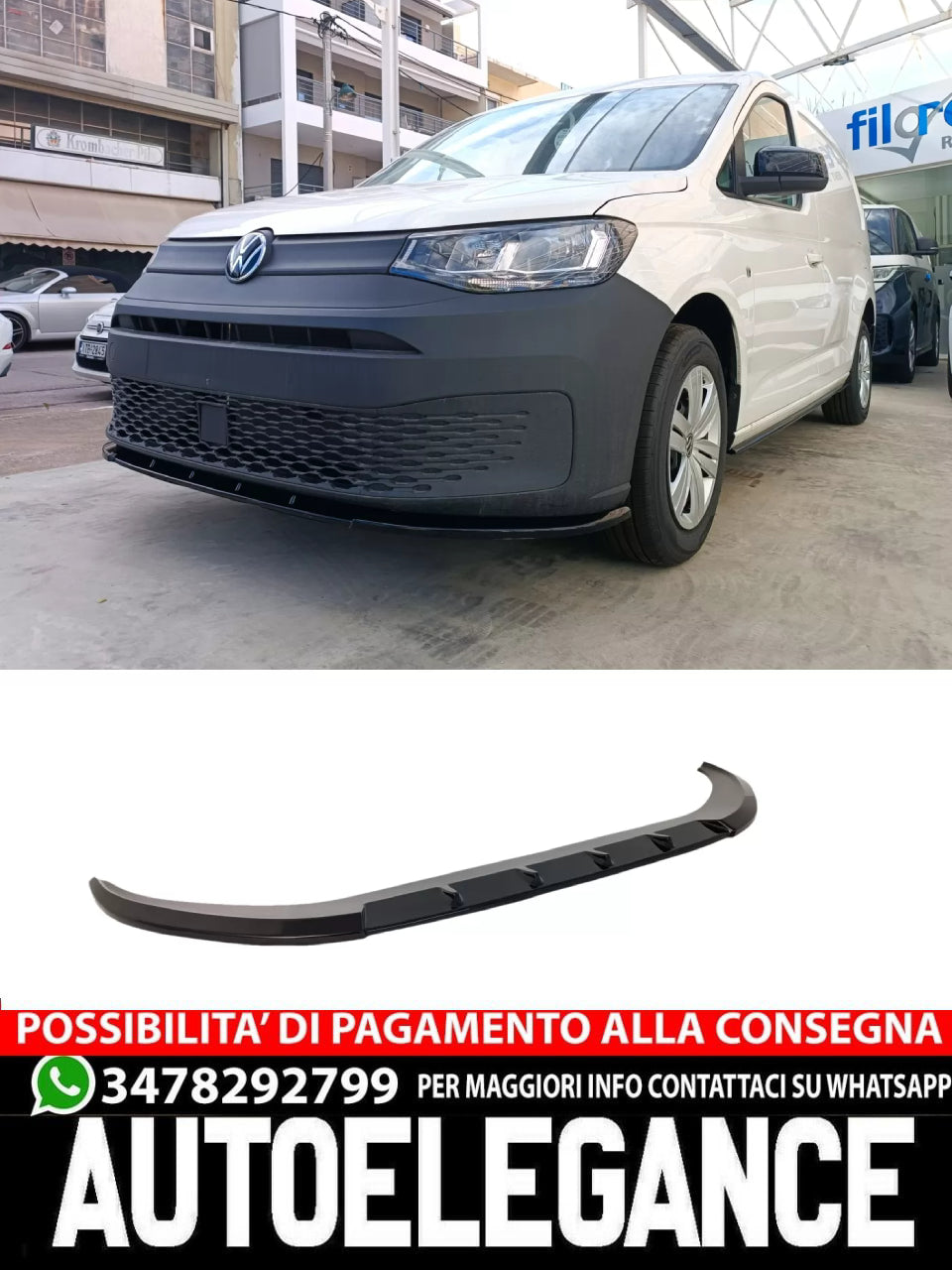 Splitter anteriore adatto per Volkswagen Caddy Mk5 (2021-)