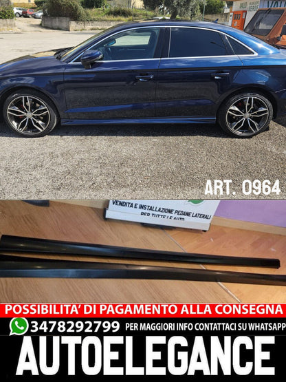 😍MINIGONNE LATERALI PER AUDI A3 8V SPORTBACK IN ABS GREZZO LOOK S3 SLINE😍