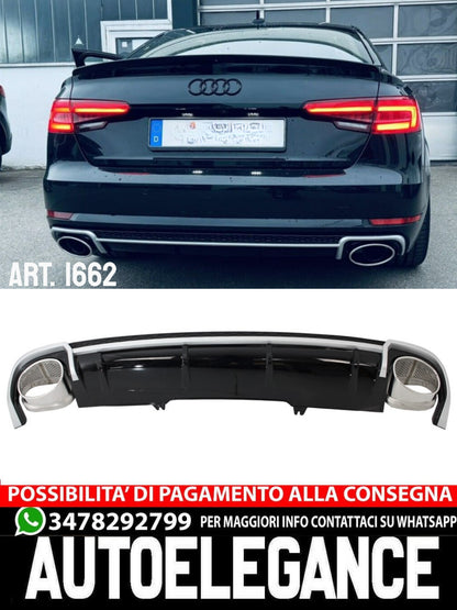 Paraurti posteriore mantovana diffusore punte di scarico adatto per Audi A4 B9
