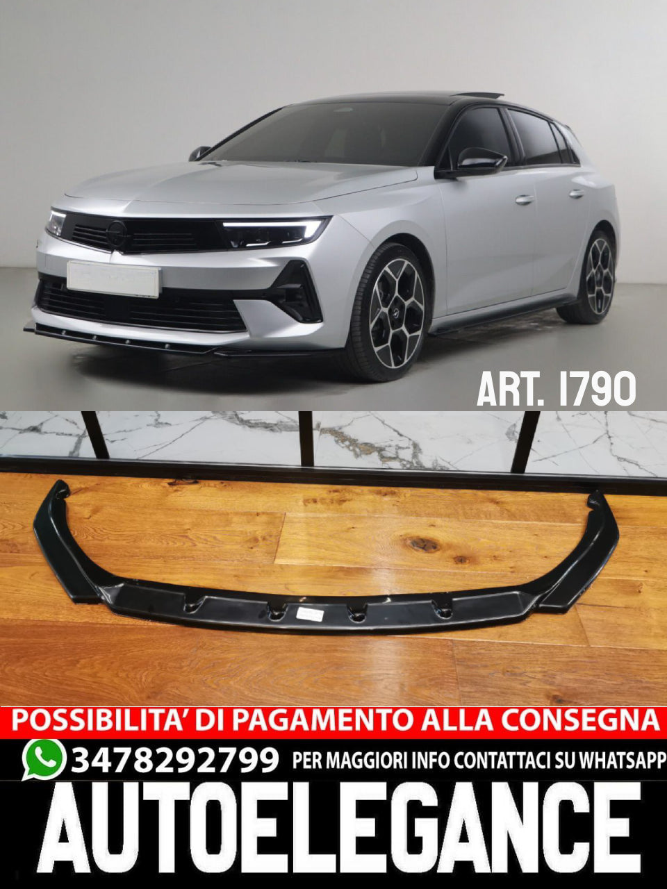SPLITTER SUITABLE FOR ASTRA L 2020+ GLOSSY BLACK