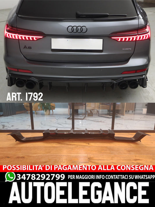 DIFFUSORE ADATTO PER AUDI A6 C8 2018+ SLINE S6 NERO LUCIDO