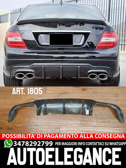 DIFFUSORE ADATTO PER MERCEDES-BENZ CLASSE C W204 2012-2014 AMG 2+2 NERO LUCIDO