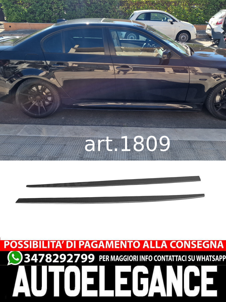 UNDER SKIRTS SUITABLE FOR BMW 5 SERIES E60 E61 2003-2010 M5 LOOK GLOSS BLACK