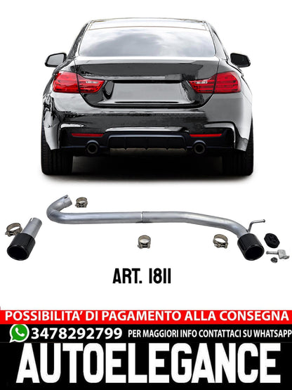 EXHAUST TIPPER SERIES 4 F32 F33 F36 STEEL LOOK M4 M SPORT GLOSSY BLACK