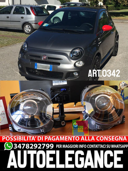 Coppia fari adatti per Fiat 500 neri