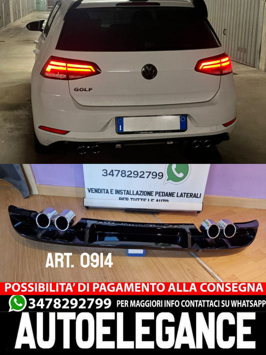 DIFFUSER SUITABLE FOR VW GOLF 7.5 LOOK RLINE 2+2 TERMINALS (SMOOTH)