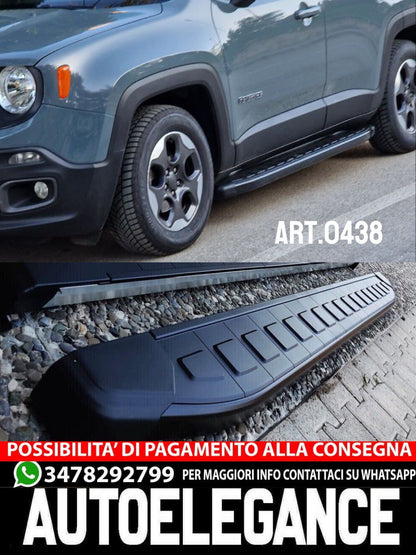 PEDANE LATERALI ADATTE PER JEEP RENEGADE DESIGN SPORTIV LOOK NERO
