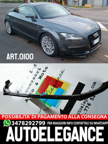 FRONT BUMPER BLADE FOR AUDI TT 8J ABS GLOSS BLACK LIP SPLITTER ..-