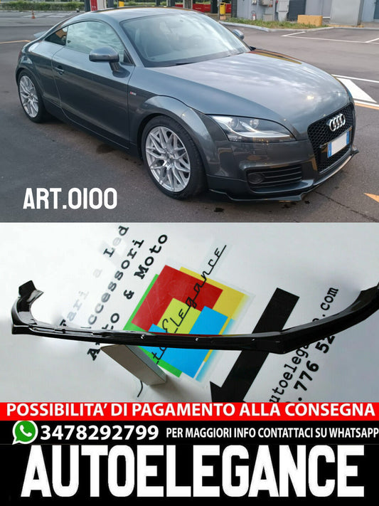 LAMA SOTTO PARAURTI ANTERIORE PER AUDI TT 8J ABS NERO LUCIDO LIP SPLITTER ..-