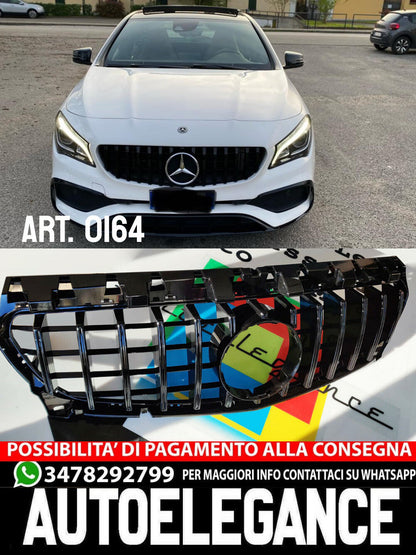 MERCEDES CLA W117 X117 2013-2018 GRIGLIA ANTERIORE AMG PANAMERICANA PROFILI NERI