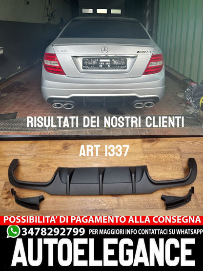 DIFFUSORE ADATTO PER MERCEDES CLASSE C W204 AMG 12-14 LOOK NERO DESIGN SPORTIVO