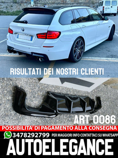 DIFFUSORE ADATTO PER BMW SERIE 5 F10 F11 LOOK M5 VORSTAINER NERO LUCIDO