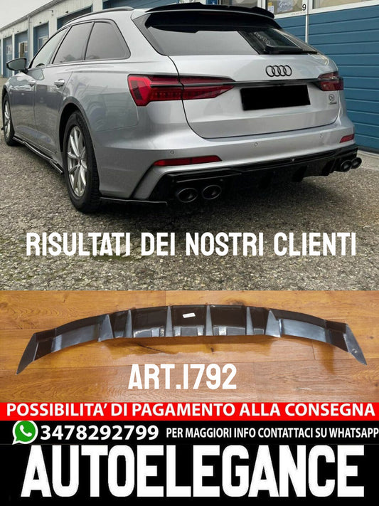 DIFFUSER SUITABLE FOR AUDI A6 C8 2018+ SLINE S6 GLOSS BLACK 