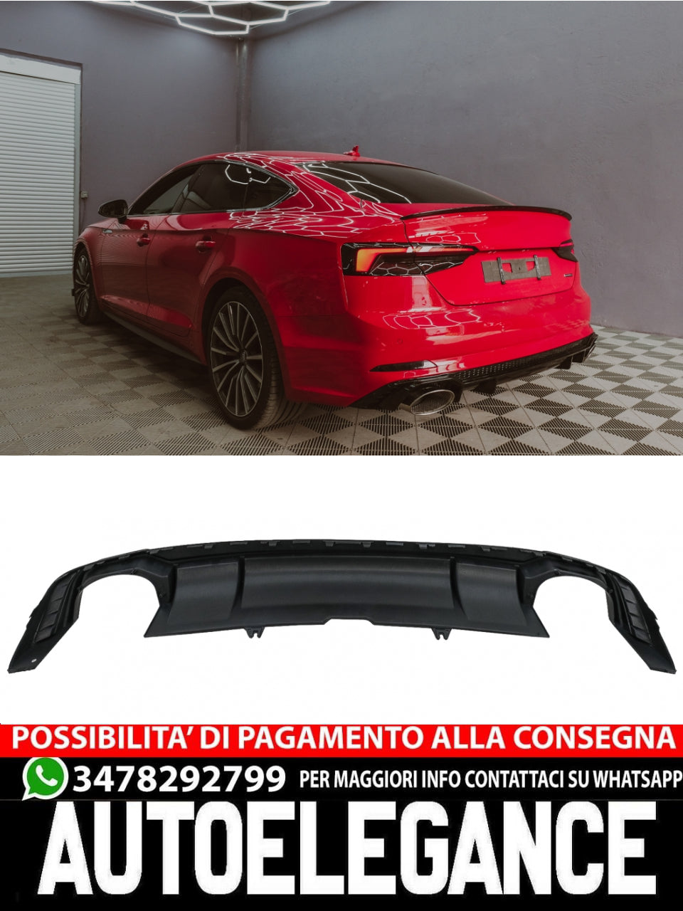 Air diffuser suitable for Audi A5 F5 S-Line (2017-2019) RS5 Design 