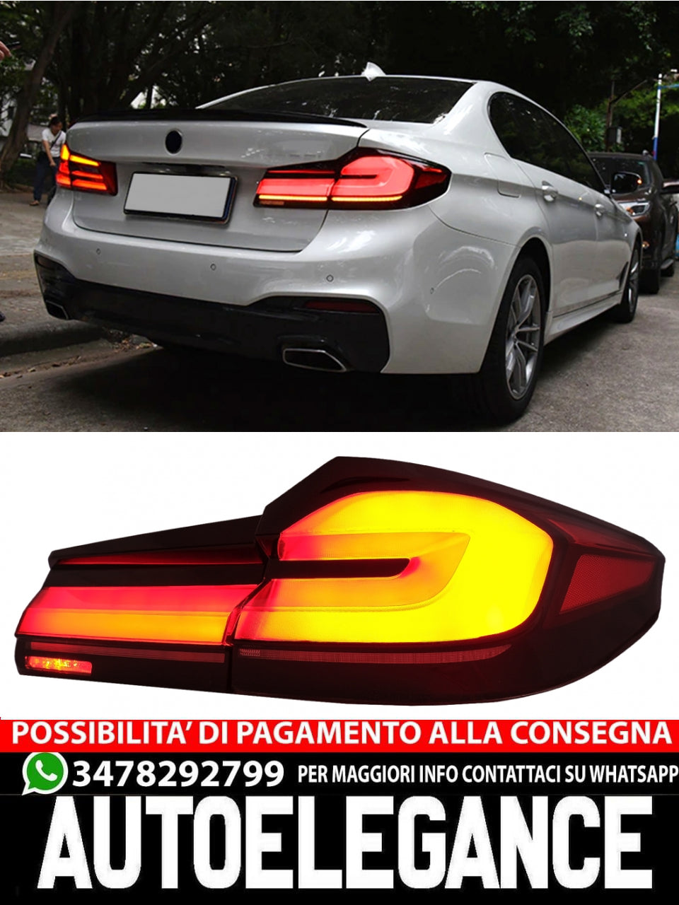 Fanali posteriori Full LED adatti per BMW Serie 5 G30 Berlina 2017-2019