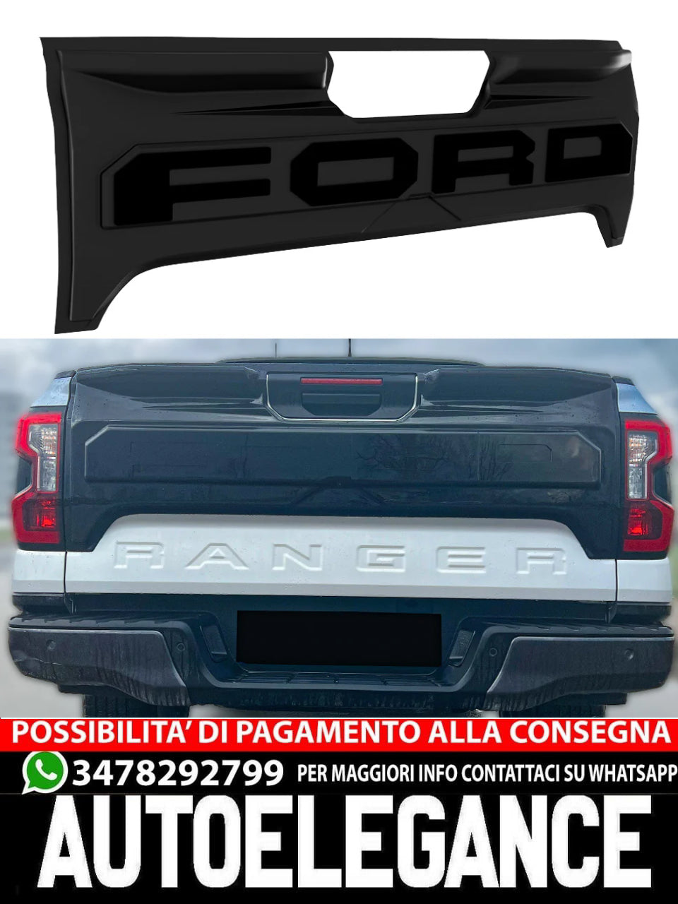Copertura Del Portellone Posteriore adatto per FORD Ranger T9 2023 +
