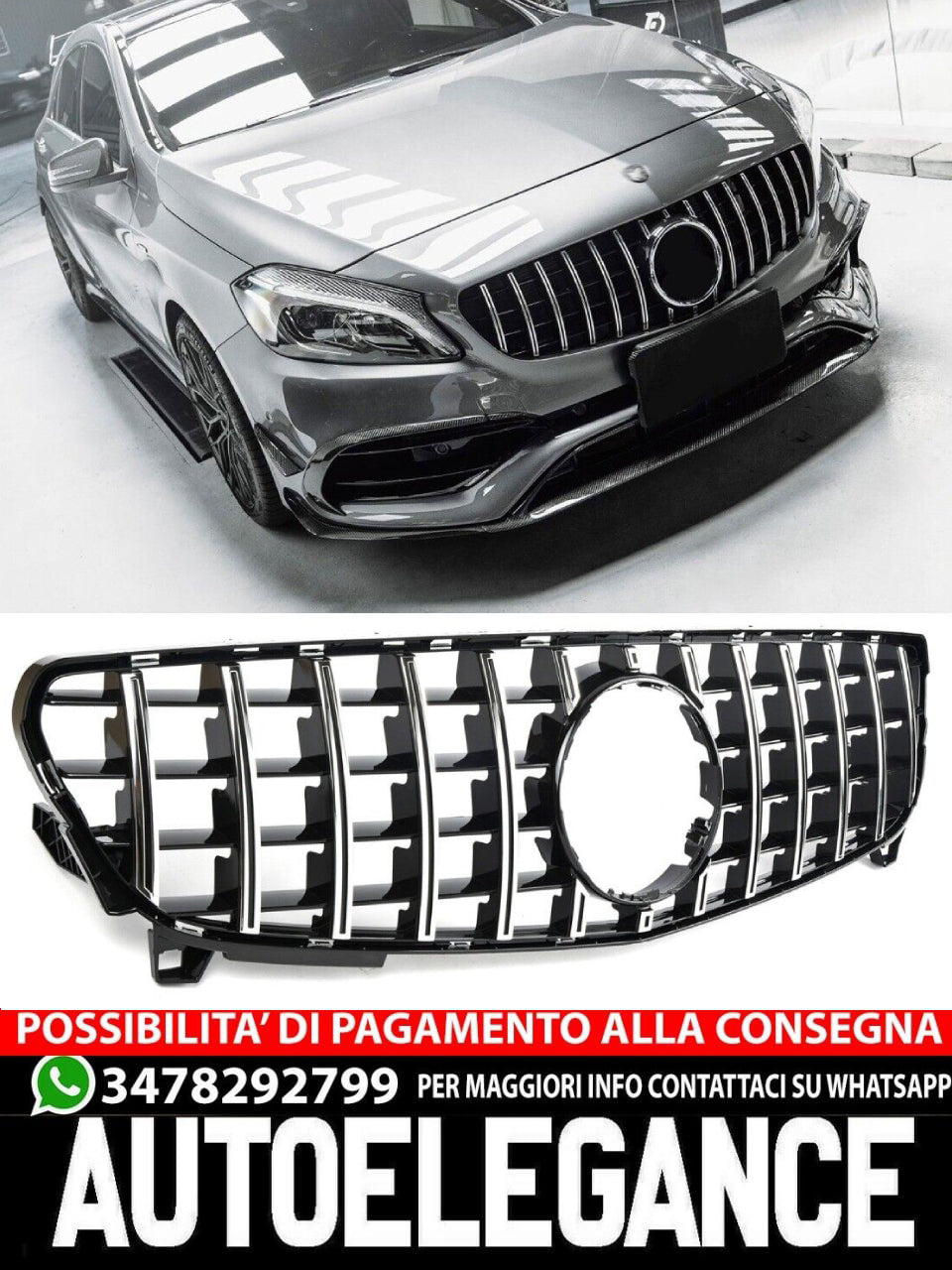 Griglia sportiva per Mercedes W176 FACELIFT PANAMERICANA AMG GT