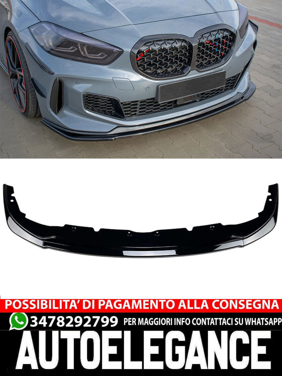 Splitter labbro spoiler anteriore adatto per BMW Serie 1 F40 F41