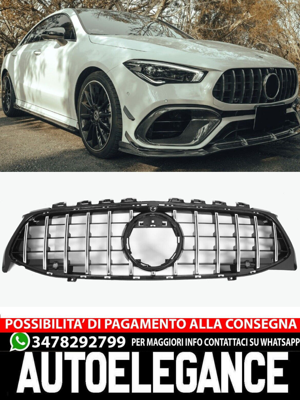 Griglia sportiva per Mercedes C118 W118 CLA PANAMERICANA AMG GT 2019-2023